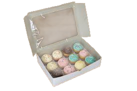 Cupcake Box [12] [Window] |Various Colors [33.5x24.5x8cm]