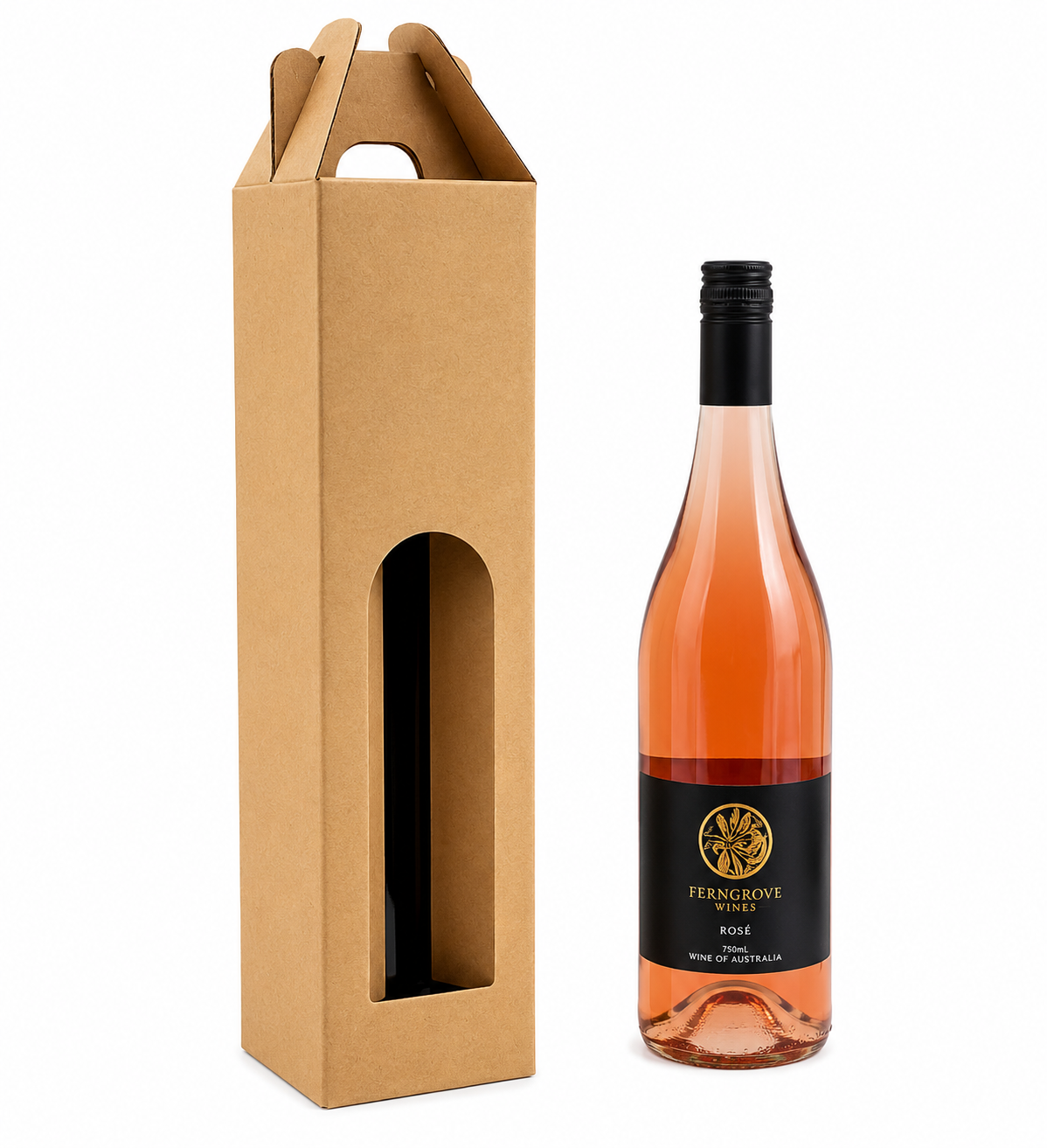 Wine Bottle Box Kraft - Single Bottle Box