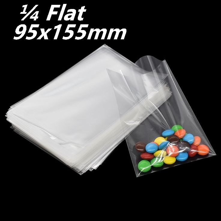 ¼ Flat Cellophane Bags (95x155mm)