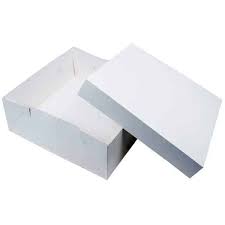 Cake Box White [18x18x5] | With Lid