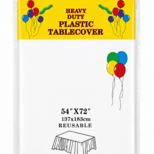 Plastic Table Cover White | 137x183cm [Reusable]