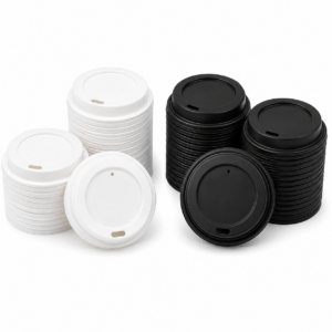 Plastic Sip Lids 350ml -25pcs [Black/White]
